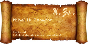 Mihalik Zsombor névjegykártya